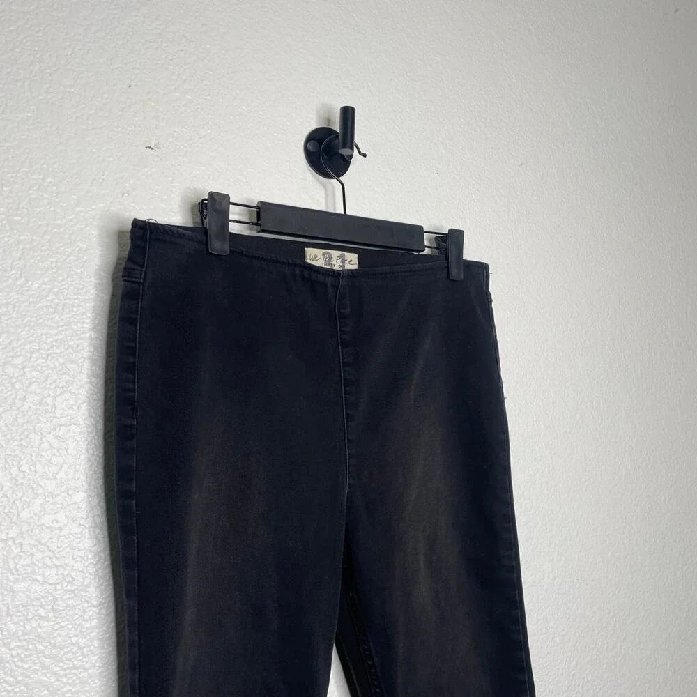 Free People Womens Jeans Size 31 Black Pull On Casual Flare Leg High Rise